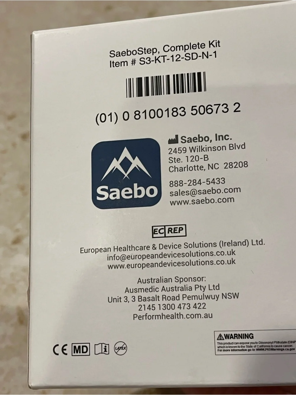 New saebostep Black Ankle-Foot Orthosis (AFO) for foot drop